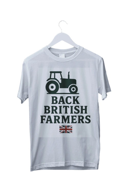 Back British Farmers T-Shirt Tractor & Flag