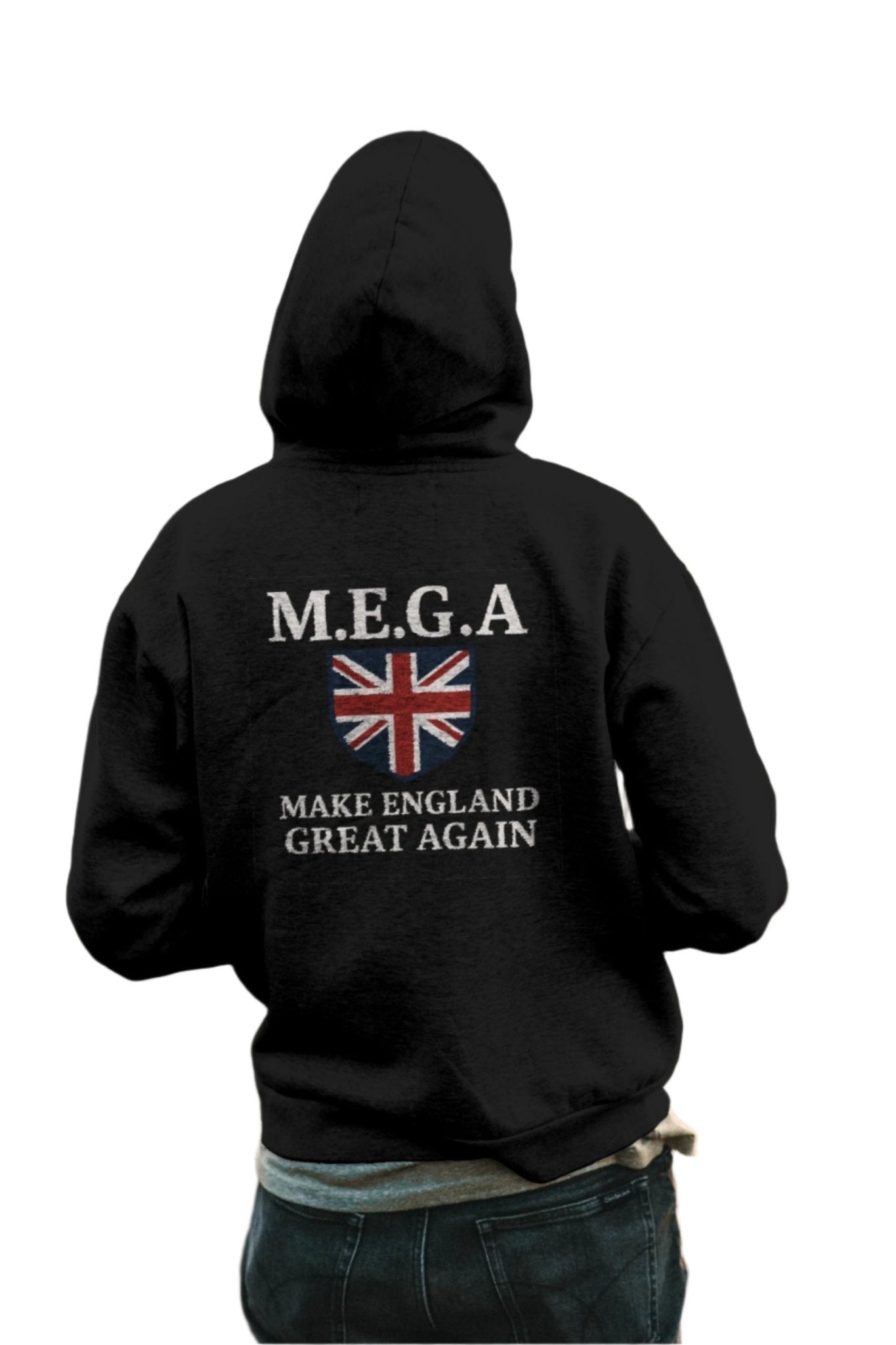 Make England Great Again Hoodie  - union jack shield Black