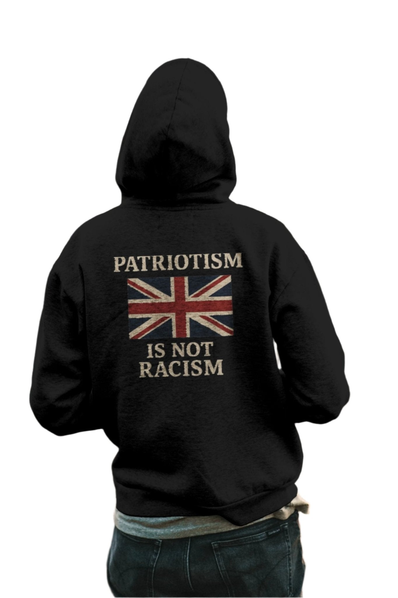 Patriotism Is Not Racism Hoodie Black